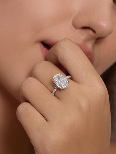 Michooyel 4.0ct Oval Cut Women's Engagement Ring