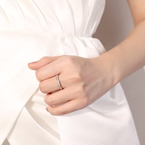 Meissa Meissa 925 Sterling Silver Diamond Channel Ring Gold Size Adjustable