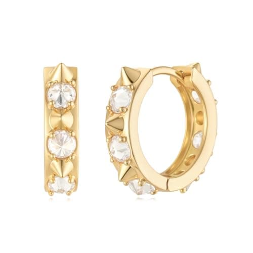 MYEARS 14K Gold Plated Simple Hoop Earrings Hypoallergenic