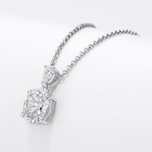 Michooyel 2.0ct Oval Cut Pendant Women's Necklace Simulated Diamond Necklace for Women Sterling Silver Necklace 16-18