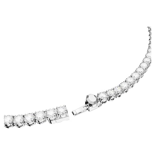 Swarovski Matrix Tennis Necklace, Round Clear Rhodium Finished
