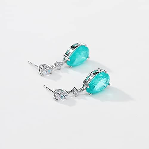 Michooyel S925 5ct Paraiba Drop Earrings for Women