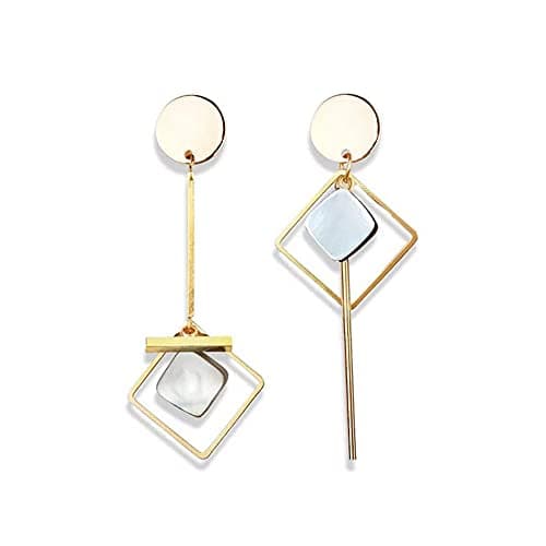 Geometric Triangle Long Bar Stick Chain Tassel Earrings for Women