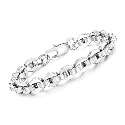 VNOX Men's Diamond-Cut Paperclip Bracelet Trends in Chunky Stainless Steel Jewelry