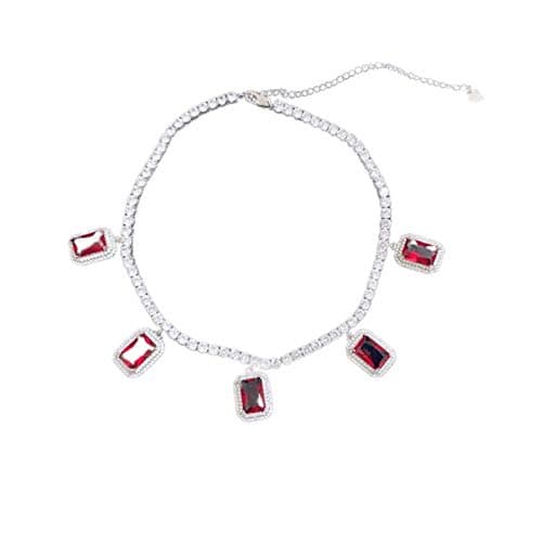 KMASAL Hip Hop Rhinestones Choker Pendant Necklace 18K Gold Plated for Men Women