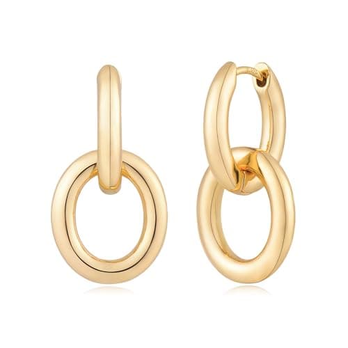 MYEARS 14K Gold Plated Simple Hoop Earrings Hypoallergenic