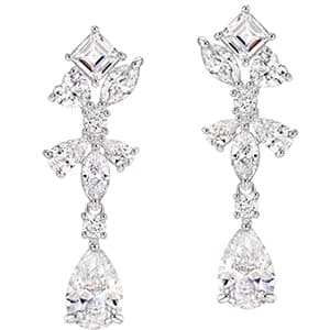 Michooyel Bridal Cubic Zirconia Teardrop Dangle Earrings for Women