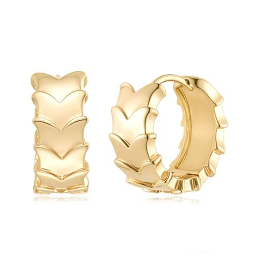 MYEARS 14K Gold Plated Simple Hoop Earrings Hypoallergenic