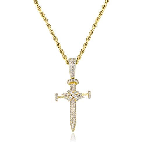 JINAO Hip Hop Iced Out CZ Simulated Diamond Necklace for Men