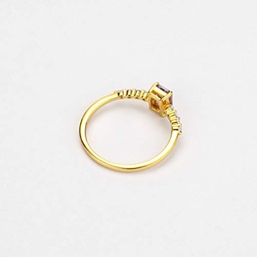 Michooyel S925 Dainty Baguette Birthstone Rings for Women