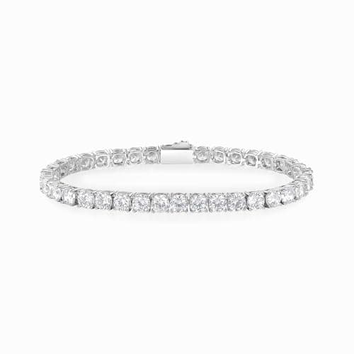 Gemsme 5mm CZ Tennis Bracelet, 18K White Gold Plated for Women and Men