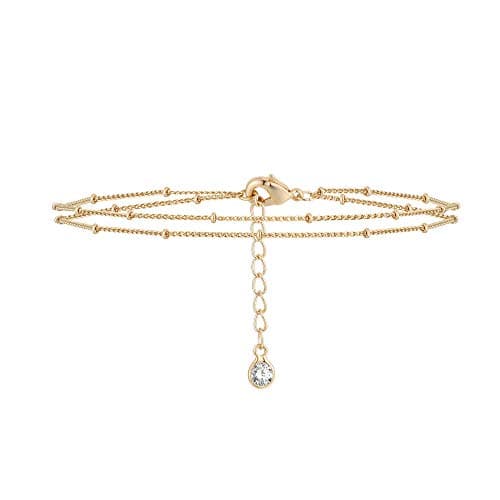 MEVECCO 14K Gold Plated Dainty Chain Bracelet for Women