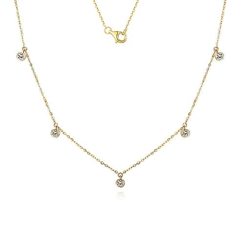 Caratmerry Lab Grown Diamond 14k Solid Gold Solitaire Necklace