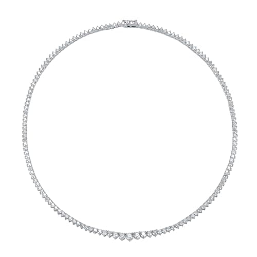MDFUN Gradient 18K Gold Plated Tennis Necklace for Him and Her | 3.0-5.0mm Cubic Zirconia Chain 16-24 inches