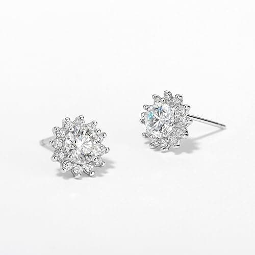 Michooyel S925 0.5ct Moissanite Stud Earrings for Women