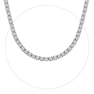 ChainsHouse Classic 3mm Cubic Zirconia Tennis Necklace - Stainless Steel & 18K Gold Plated for Men & Women