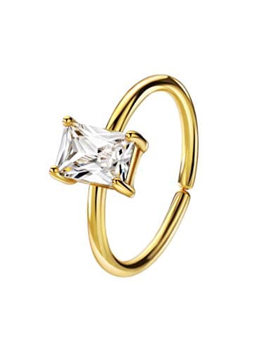 Women's Adjustable 18K Gold Plated CZ Statement Ring