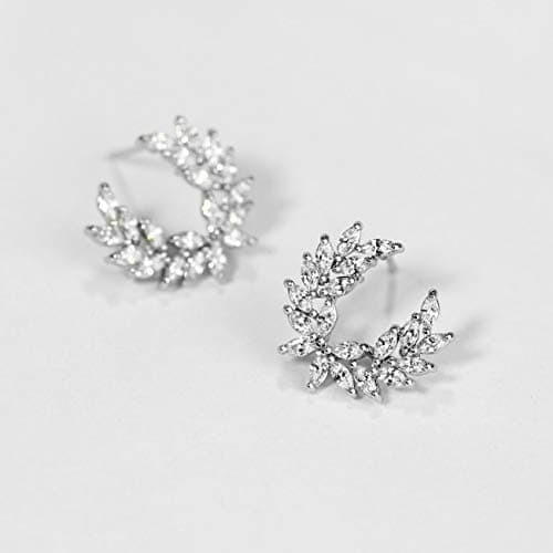 Michooyel Marquise Cluster CZ Laurel Wreath Earrings for Women