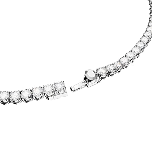 Swarovski Matrix Tennis All-Round Necklace & Pierced Stud Earrings with Clear Crystals