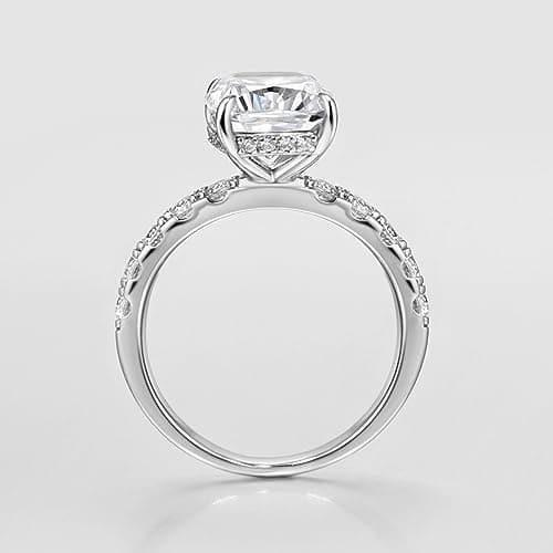 Michooyel 3ct Cushion Cut S925 Sterling Silver Engagement Ring for Women