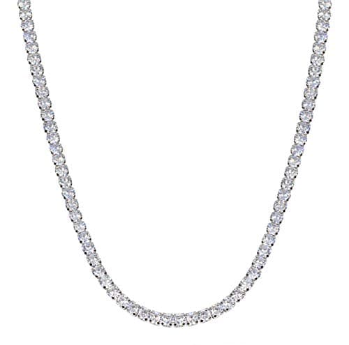 Savlano 18K Gold Plated CZ Round 4MM Classic Tennis Necklace, 18 Incheslseware