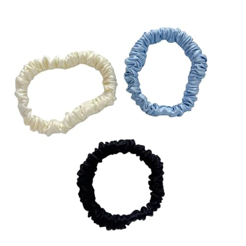 6 Color Purple Pure Mulberry Silk Scrunchies for Women Girls