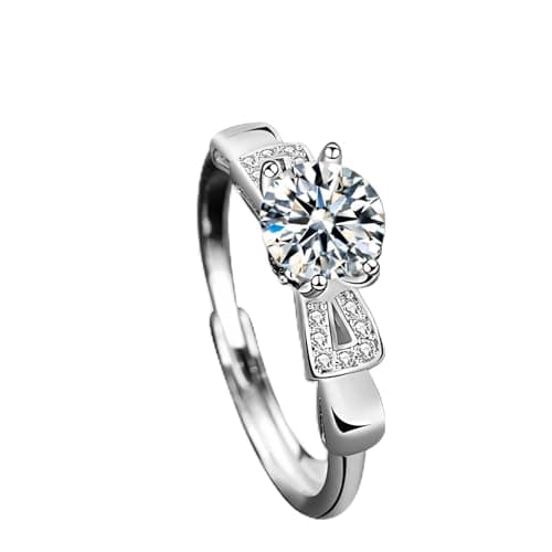 PINAIDYINS Moissanite 1-3CT Rings, 18K Gold Plated, D Color VVS1 Ideal Cut, Gift for Mom/Wife/Girlfriend
