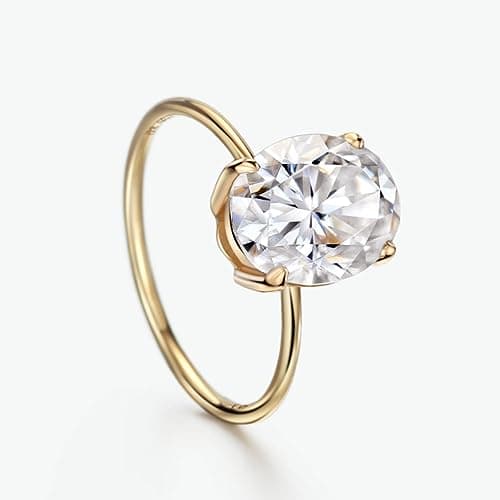 Michooyel 18K Gold 2ct Oval Cut Moissanite Engagement Rings for Women VVS Clarity Fine Jewelry