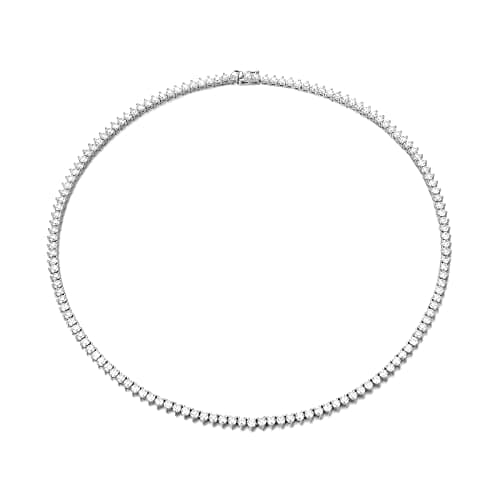 Plavos Sterling Silver Moissanite Choker 3MM VVS1 D Color White Gold Plated Jewelry Gift