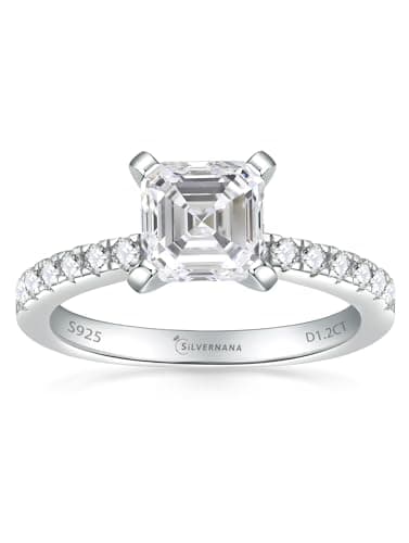 SilverNana Sterling Silver Moissanite Promise Ring for Her D Color VVS1