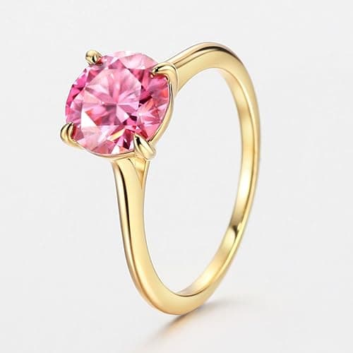Michooyel 18K Gold Plated Moissanite Engagement Ring for Women, 2.0ct PINK/BLUE/GREEN/VIOLET Moissanite Solitaire Promise Ring, Round Brilliant Cut, VVS Simulated Diamond 925 Sterling Silver Rings

Refined Title:
18K Gold Plated Moissanite Women's