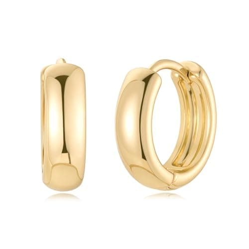 MYEARS 14K Gold Plated Simple Hoop Earrings Hypoallergenic