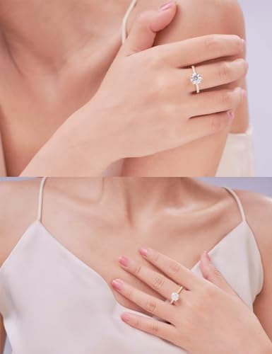 IMOLOVE Moissanite Engagement Ring for Women 1-2CT VVS1 Clarity D Color Promise Ring Size 4-11