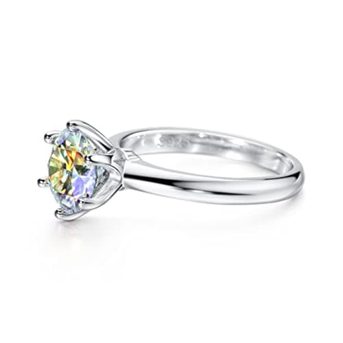Michooyel Women's 2CT Moissanite Engagement Ring, D Color VVS1 Simulated 925 Sterling Silver