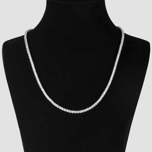 MOFEIJEW 18K Gold Plated 5A Cubic Zirconia Tennis Necklace for Men & Women