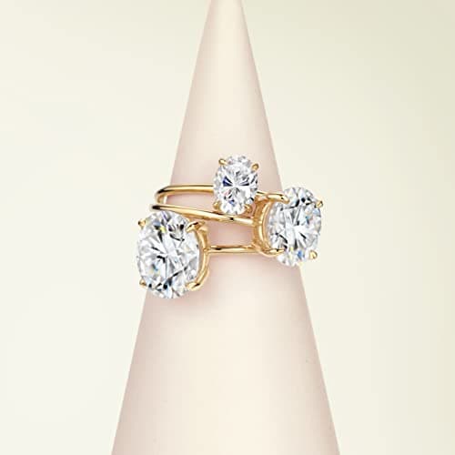 Michooyel 18K Gold 2ct Oval Cut Moissanite Engagement Rings for Women VVS Clarity Fine Jewelry