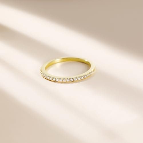 1.5mm Gold Plated Sterling Silver Half Eternity Bands for Women