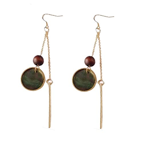 Geometric Triangle Long Bar Stick Chain Tassel Earrings for Women