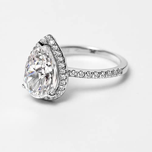 Refined Title: Michooyel S925 3.0ct Pear Cut Engagement Ring for Women