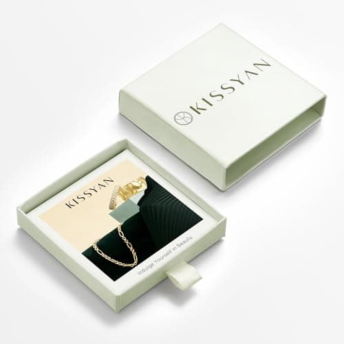 KissYan 14K Gold Plated Cubic Zirconia Adjustable Slider Tennis Bracelet