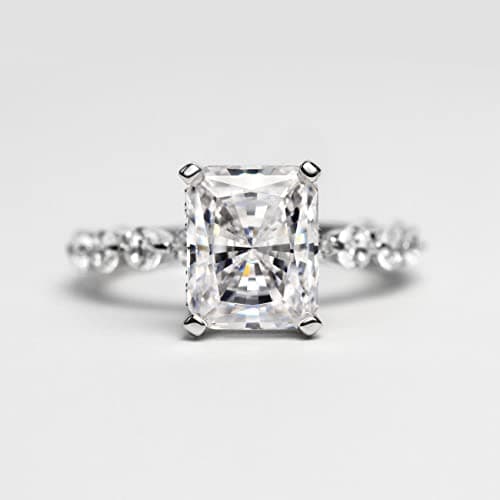 Michooyel S925 4ct Radiant Cut Cubic Zirconia Engagement Rings For Women