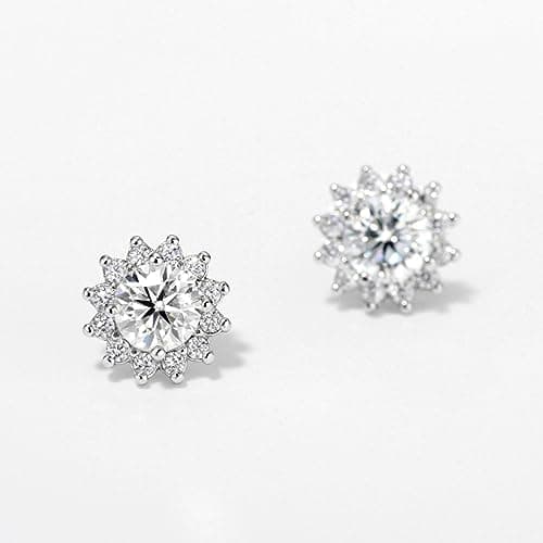 Michooyel S925 0.5ct Moissanite Stud Earrings for Women
