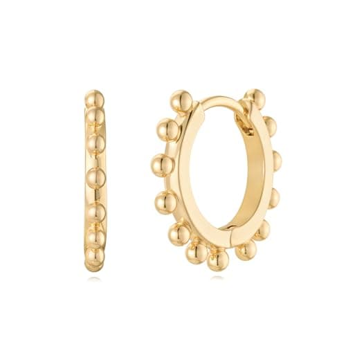 MYEARS 14K Gold Plated Simple Hoop Earrings Hypoallergenic