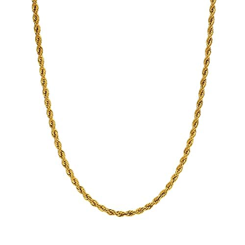 Michooyel 3mm Twist Rope Necklace for Men, Women, Boys and Teens
