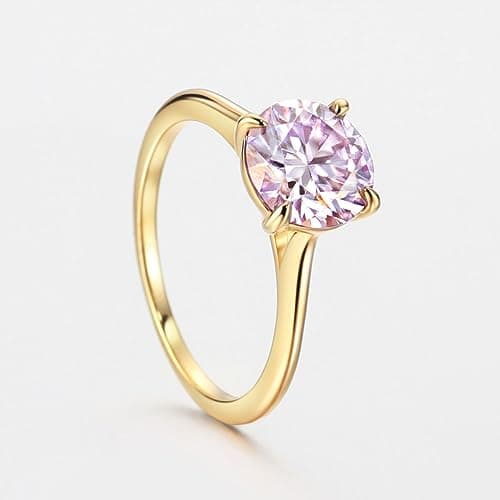 Michooyel 18K Gold Plated Moissanite Engagement Ring for Women