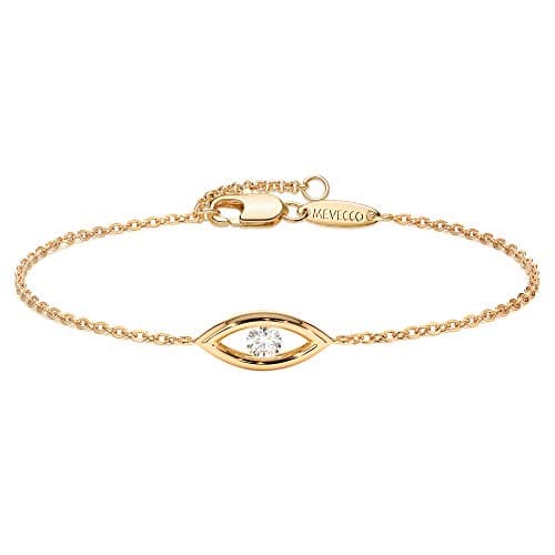 MEVECCO 14K Gold Plated Dainty Chain Bracelet for Women