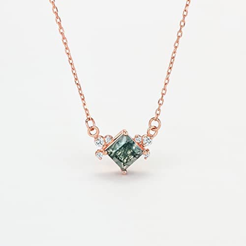 Natural Moss Agate Necklace for Women