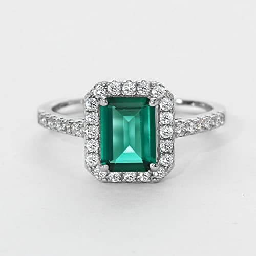Michooyel S925 1.8ct Lab-created Emerald Ring For Women
