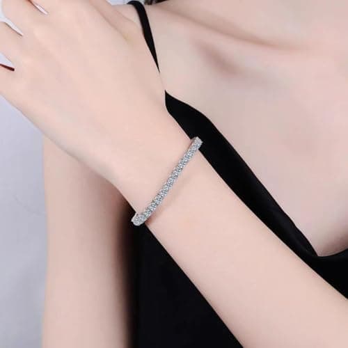 DOJUTI 18K Gold Plated 3mm Round CZ Tennis Bracelet 6-9 inches