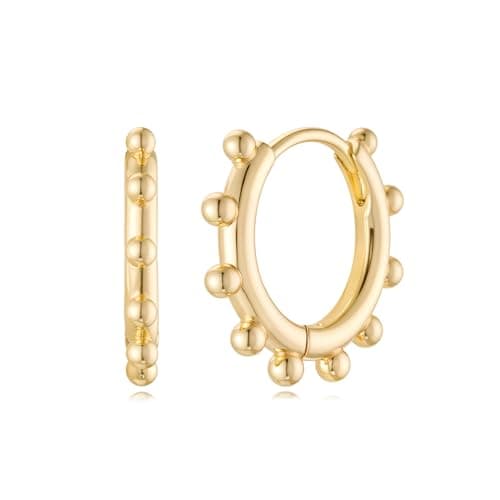 MYEARS 14K Gold Plated Simple Hoop Earrings Hypoallergenic
